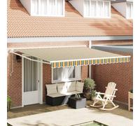 vidaXL Toldo retráctil Verde y blanco 400 x 300 cm Tela y Aluminio