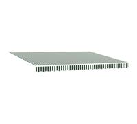 vidaXL Toldo manual con LED solar 4,5 x 3,5 m Rayas verdes y blancas