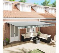 vidaXL Toldo Retráctil Poliéster y Acero 500 x 300 cm Multicolor Verde Y Blanco