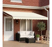 vidaXL. Toldo retráctil eléctrico, color crema y blanco, 4,5 x 3 metros