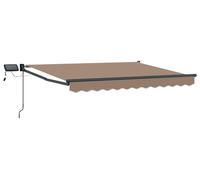 vidaXL: Toldos articulados manuales con luces LED, color taupe