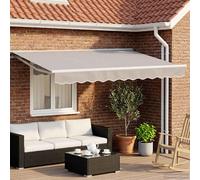 vidaXL. Toldos enrollables manuales, color gris claro, 3 x 2,5 metros
