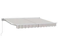 vidaXL. Toldos enrollables manuales, color gris claro y blanco, 4,5 x 3,5 metros