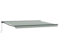 vidaXL. Toldos enrollables manuales, color verde y blanco, 5 x 3,5 metros