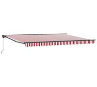 vidaXL. Toldos enrollables manuales, rojo y blanco, 4 x 3,5 metros