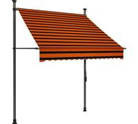 vidaXL. Toldos retráctiles, manuales, con luces LED, 150 cm, color naranja y marrón