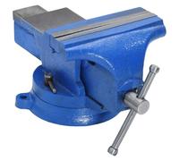 vidaXL Tornillo de banco con base giratoria, hierro fundido azul 150 mm