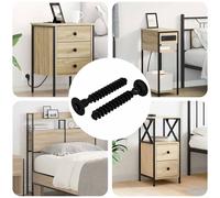 vidaXL Tornillo de Cabeza de Capuchón de Enchufe 2 pcs Negro Hierro