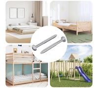 vidaXL Tornillo de Madera 2 pcs Plateado 9,8 x 53 mm Acero