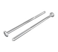 vidaXL Tornillos de muebles M6 x 120 mm Plateado acero 2 uds.