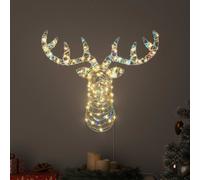 vidaXL trineo tirado por reno Blanco cálido 68 x 36.5 x 62.5 cm PET