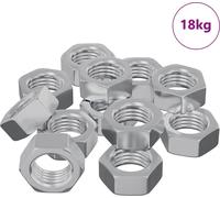 vidaXL Tuerca hexagonal, 9000 unidades, color plateado, metal