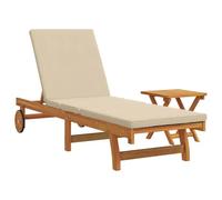 Tumbona 1-persona 2 Pcs Marrón Madera De Acacia Sólida Vidaxl