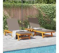 vidaXL Tumbona 2-persona 3 pcs Marrón Madera de Acacia Sólida