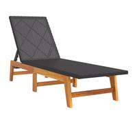 Vidaxl Tumbona 2 Uds Ratán y Madera Maciza Acacia + Mesa Lounger