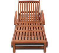 Vidaxl Tumbona Ajustable con Mesita de Madera Maciza de Acacia 1 lounger
