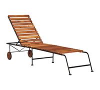 vidaXL Tumbona ajustable de madera maciza de acacia y patas de acero