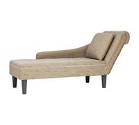 vidaXL Tumbona almohada reposabrazo derecho cuero sintético gris claro