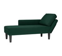 vidaXL Tumbona almohada y reposabrazo derecho terciopelo verde oscuro