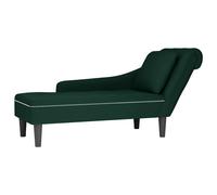Tumbona Almohada Y Reposabrazo Derecho Terciopelo Verde Oscuro Vidaxl