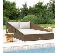 vidaXL Tumbona cama de jardín ratán sintético marrón 110x200 cm