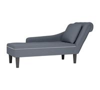 vidaXL Tumbona con almohada reposabrazo derecho terciopelo gris oscuro