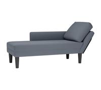 vidaXL Tumbona con almohada reposabrazo derecho terciopelo gris oscuro