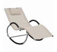 vidaXL Tumbona con almohada textileno crema