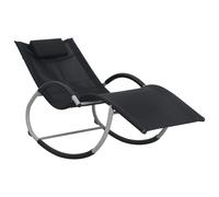 vidaXL Tumbona con almohada textileno negro