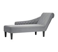 vidaXL Tumbona con almohada y reposabrazo derecho – Tela gris claro