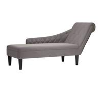 vidaXL Tumbona con almohada y reposabrazo derecho tela gris taupe