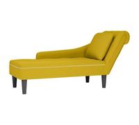 vidaXL Tumbona con almohada y reposabrazo derecho de terciopelo amarillo