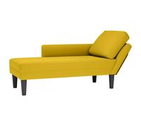 vidaXL Tumbona con almohada y reposabrazo derecho terciopelo amarillo