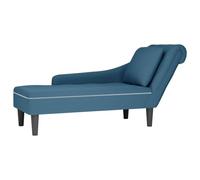 vidaXL Tumbona con almohada y reposabrazo derecho – Terciopelo Azul