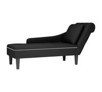 vidaXL Tumbona con almohada y reposabrazo derecho terciopelo negro