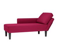 vidaXL Tumbona con almohada y reposabrazo derecho terciopelo rojo vino