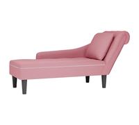 Tumbona Con Almohada Y Reposabrazo Derecho Terciopelo Rosa Vidaxl