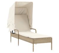 vidaXL Tumbona con capota ratán sintético beige