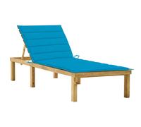 vidaXL Tumbona con cojín azul madera de pino impregnada