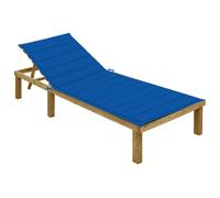 vidaXL Tumbona con cojín azul royal madera de pino impregnada