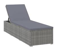 vidaXL Tumbona reclinable de jardín con cojín Ratán sintético Gris