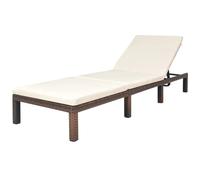 Vidaxl Tumbona con Cojín de Ratán Sintético Marrón y Negro Brown