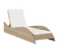 vidaXL Tumbona con cojín — ratán sintético beige 60x205x73 cm