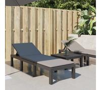 vidaXL Tumbona con cojines PP gris antracita