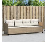 vidaXL Tumbona con cojines ratán sintético beige