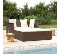 vidaXL Tumbona con cojines ratán sintético marrón 182x118x63 cm
