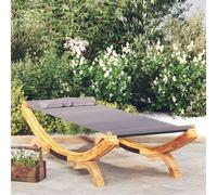 vidaXL Tumbona con dosel madera curvada gris antracita 100x188,5x44 cm