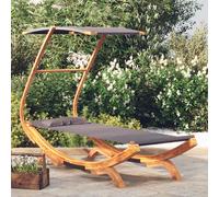 vidaXL Tumbona con dosel madera curvada gris antracita 100x190x134 cm