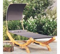 vidaXL Tumbona con dosel madera curvada gris antracita 100x200x126cm