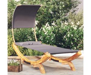 vidaXL Tumbona con dosel madera curvada gris antracita 100x200x126cm